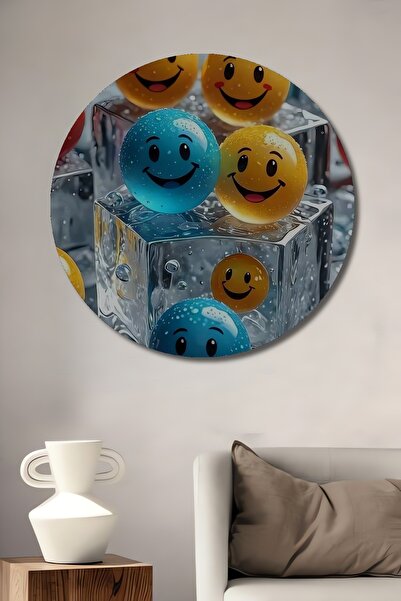 Teona Ahşap Fețe zâmbitoare vesele, pictură decorativă din lemn cu aspect de ...