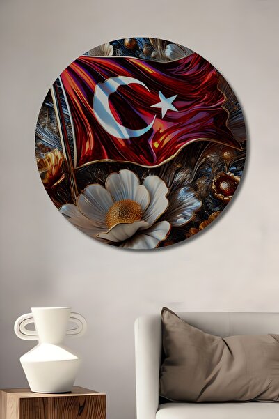 Teona Ahşap Drapelul Turciei cu model Tablou decorativ din lemn cu aspect de ...