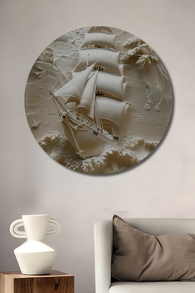 Teona Ahşap Pictură artistică cu nave cu pânze, tablou decorativ din lemn, ta...