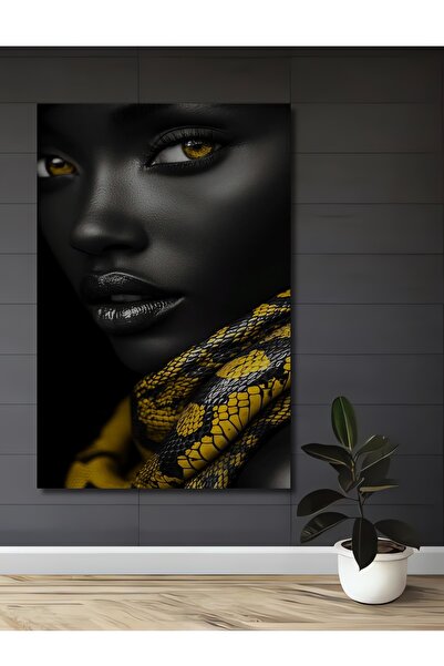 Teona Ahşap Το Μυστήριο του Μαύρου: Ξύλινος Πίνακας με Λεπτομέρεια Κίτρινου Φ...