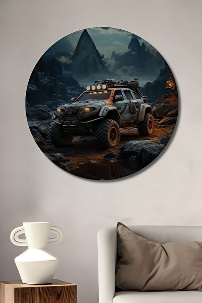 Teona Ahşap Vehicul offroad de aventură, pictură decorativă din lemn cu aspec...