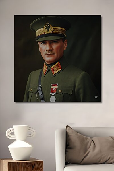 Teona Ahşap Ξύλινος πίνακας με ελαιογραφία του Ατατούρκ, Γκαζί Μουσταφά Κεμάλ...