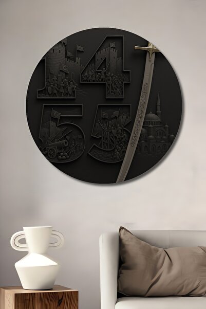 Teona Ahşap Fatih Sultan Mehmet Han Tarihi Kılıç ve Kale Pictură decorativă d...