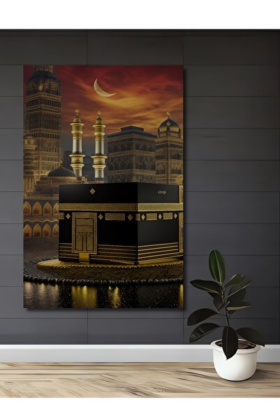 Teona Ahşap Pictură artistică aurită cu aur Kaabe