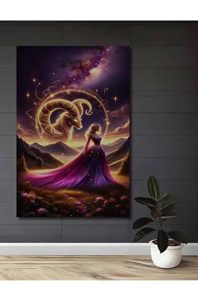 Teona Ahşap Γυναίκα με ζώδιο Κριός, Ξύλινος Πίνακας Ψηφιακής Τέχνης με Φωτειν...