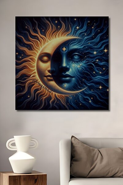 Teona Ahşap Tablou decorativ din lemn cu aspect de pictură în ulei, cu tema Î...