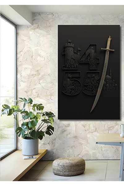 Teona Ahşap Fatih Sultan Mehmet Han Tarihi Kılıç ve Kale Baskı Ahşap Dekorati...