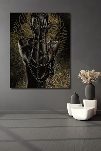 Teona Ahşap Golden A crep Lanțuri cu aspect de pictură în ulei, tablou decora...