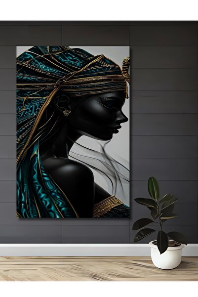 Teona Ahşap Διακοσμητικός ξύλινος πίνακας με ελαιογραφία σε μαύρο χρυσό, η Βα...