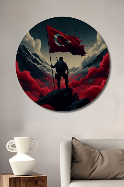 Teona Ahşap Pictură murală rotundă din lemn decorativă cu aspect de vopsea în...