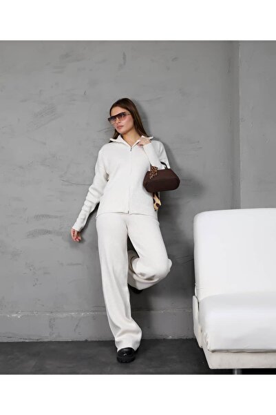 REDMİNA fashion Zippered Mock Neck Knitwear Set