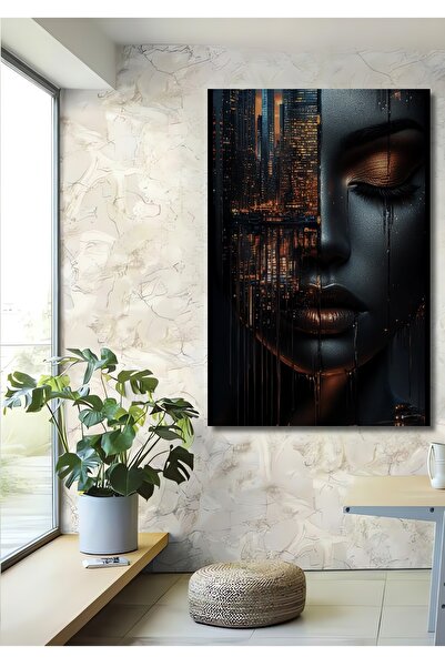 Teona Ahşap Γυναικείο πρόσωπο City Light, Ξύλινο διακοσμητικό τραπέζι με ελαι...