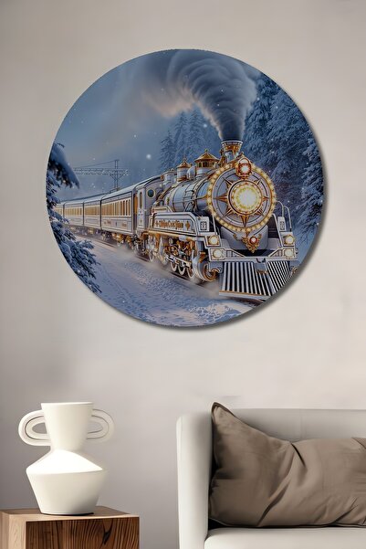 Teona Ahşap Tablou decorativ din lemn cu aspect de pictură în ulei Magical Wi...