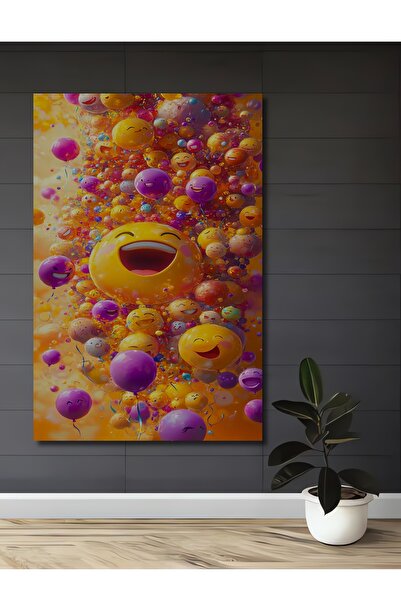 Teona Ahşap Tablou decorativ din lemn cu aspect de acuarelă, cu ploaie de con...