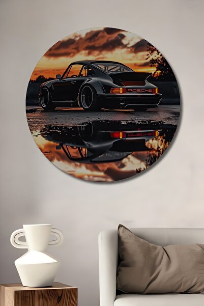 Teona Ahşap Pictură decorativă rotundă de perete, cu aspect de vopsea în ulei...