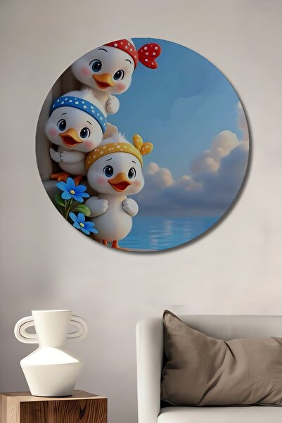 Teona Ahşap Pictură decorativă din lemn cu aspect de pictură în ulei cu puișo...