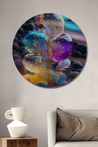 Teona Ahşap Picături magice și aspect de plante strălucitoare, tablou decorat...