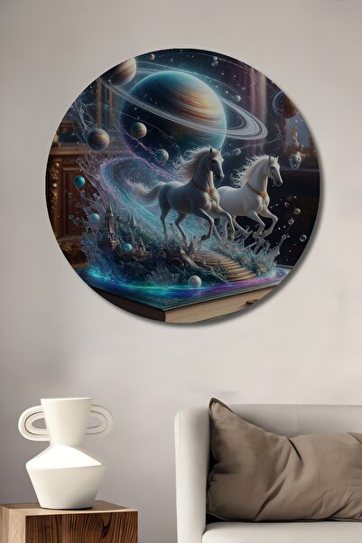 Teona Ahşap Caluri de poveste, pictură în ulei cu aspect de călătorie univers...