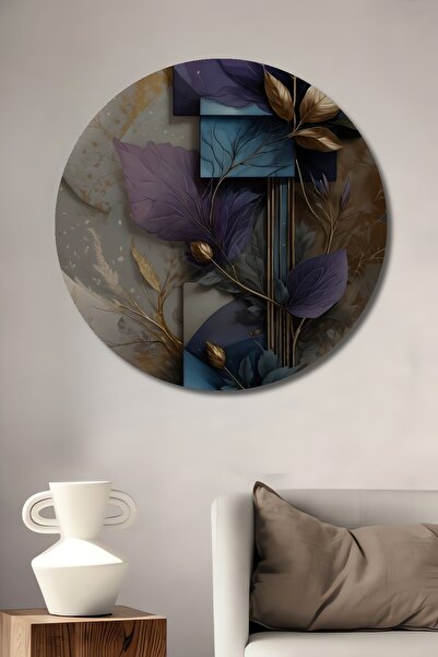 Teona Ahşap Frunze mov și accente aurii Artă modernă Pictură decorativă pe le...