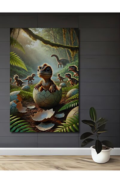 Teona Ahşap Dinozaur drăguț care iese din ou, tablou decorativ din lemn cu as...