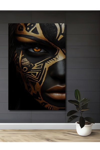 Teona Ahşap Tablou decorativ din lemn cu aspect de pictură în ulei, portret d...