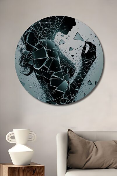 Teona Ahşap Oglindă spartă, artă abstractă pentru femei, pictură decorativă d...