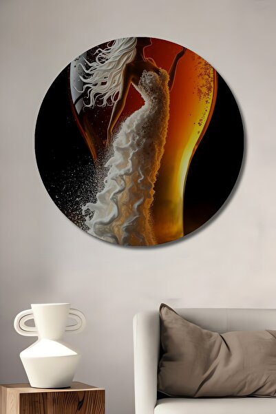 Teona Ahşap Femeie zână în spuma de bere, pictură decorativă pe lemn cu aspec...