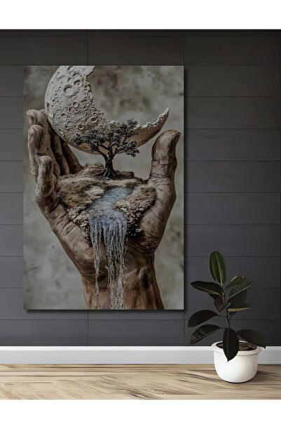 Teona Ahşap Tablou decorativ din lemn cu aspect de pictură în ulei, cu Arbore...