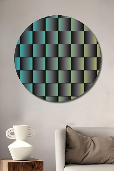 Teona Ahşap Pictură decorativă modernă cu aspect de faianță, cu aspect de lem...