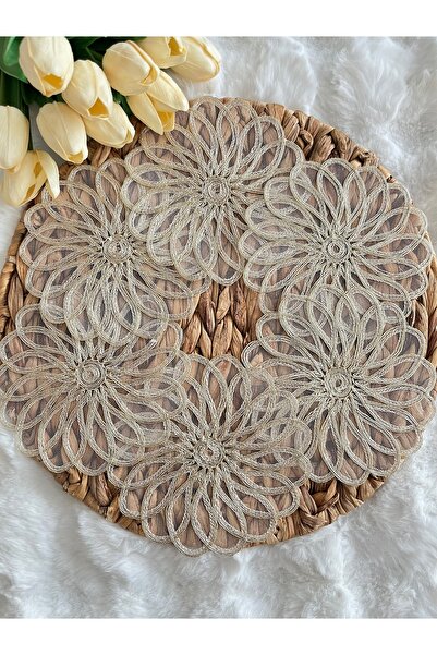 KUMSAL ÇEYİZ 6 Adet Sunumluk Peçete,Kokteyl Peçete,Kahve Yanı Sunum Peçetesi,...