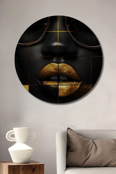 Teona Ahşap Χρυσά Χείλη Μαύρες Γυναίκες Ελαιογραφία με Μοντέρνα Εμφάνιση Τέχν...