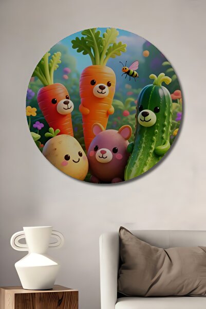 Teona Ahşap Legume și insecte adorabile cu aspect de acuarelă Pictură decorat...