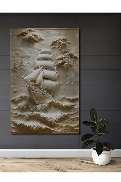 Teona Ahşap Tablou artistic cu nave cu pânze, pictură decorativă din lemn