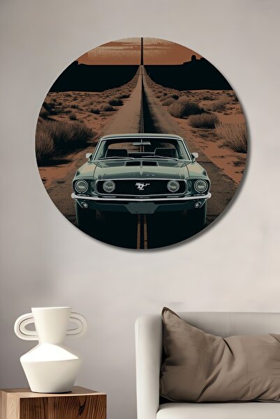 Teona Ahşap Masă decorativă din lemn cu aspect retro Mustang Classic Wilderne...