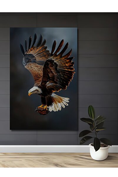 Teona Ahşap Tablou decorativ din lemn cu aspect de pictură în ulei, cu vultur...