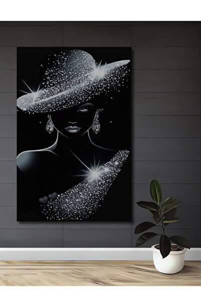 Teona Ahşap Parıltılı Şık Kadın Soyut Sanat Ahşap Dekoratif Tablo