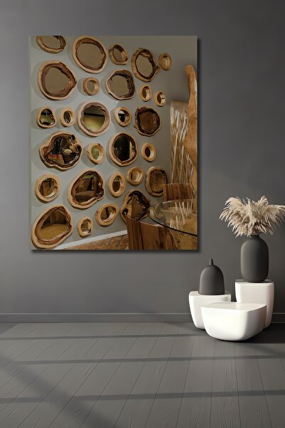 Teona Ahşap Masă decorativă din lemn natural