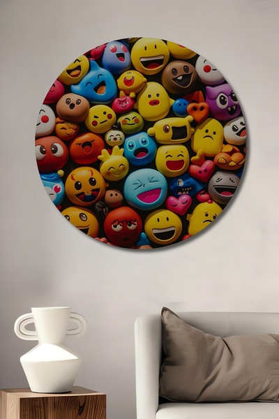 Teona Ahşap Fun Expression Greetings Tablou decorativ din lemn Pictură rotund...