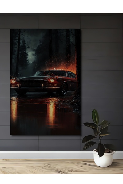 Teona Ahşap Pictură decorativă din lemn cu aspect de pictură în ulei, cu mași...