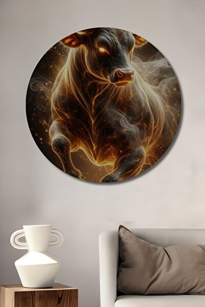 Teona Ahşap Pictură decorativă rotundă de perete, cu aspect de lemn, în stil ...