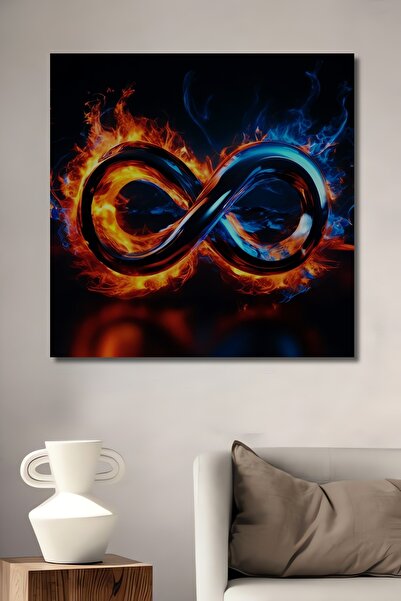 Teona Ahşap Pictură decorativă din lemn cu imprimare artistică Infinitul Focu...