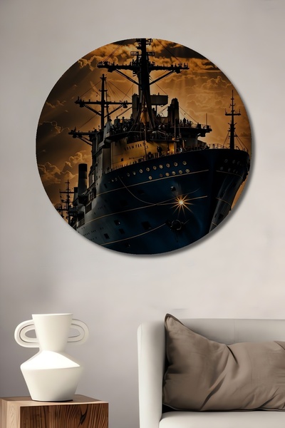 Teona Ahşap Гигантски военен кораб, маслена живопис, стил, дървена декоративн...