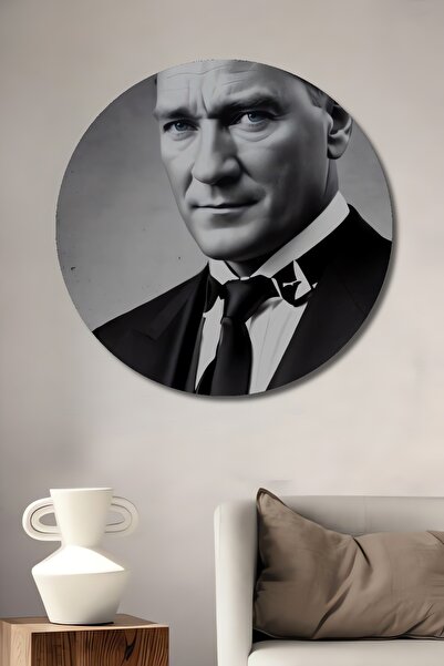 Teona Ahşap Pictură decorativă rotundă de perete, cu aspect de lemn, în stilu...