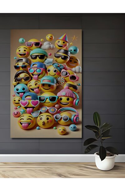 Teona Ahşap Emoji Party Energy Masă decorativă din lemn