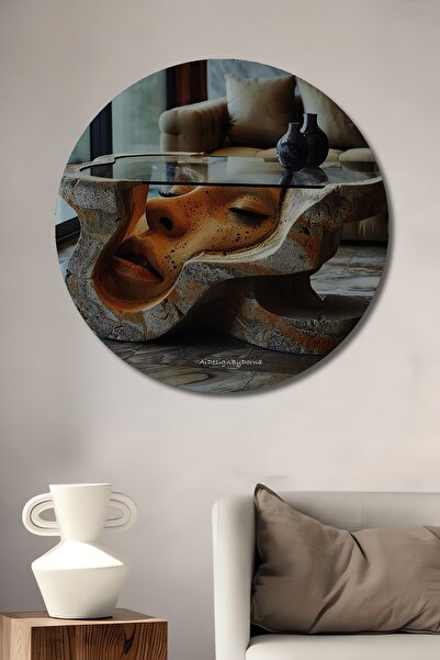 Teona Ahşap Față misterioasă Artă abstractă Tablou decorativ din lemn