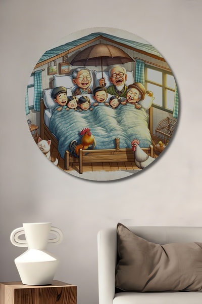 Teona Ahşap Οικογενειακή ζεστασιά, ξύλινη διακοσμητική επιτραπέζια ζωγραφική ...