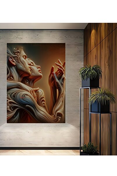 Teona Ahşap Αφηρημένος Χορός της Αγάπης: Ξύλινο Διακοσμητικό Πίνακα με Εφέ Ελ...