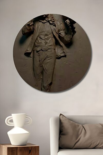 Teona Ahşap Pictură de artist cu cai cowboy din Vestul Sălbatic, pictură rotu...