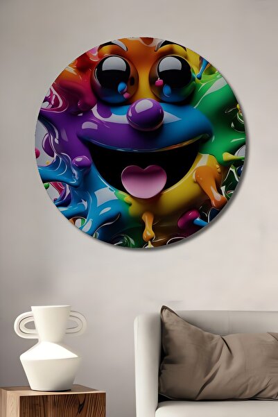 Teona Ahşap Pictură murală rotundă cu stropi de vopsea în direct personaj