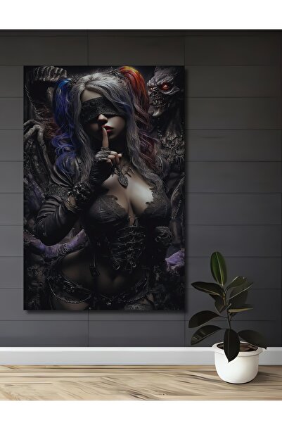 Teona Ahşap Декоративна дървена картина на Харли Куин с ефект на маслена живо...